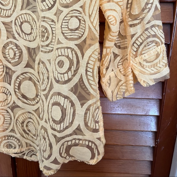 Retro Circles Sheer Button Up Top See Through Coverup by c.l.o.t.h.e.s. - Picture 4 of 11